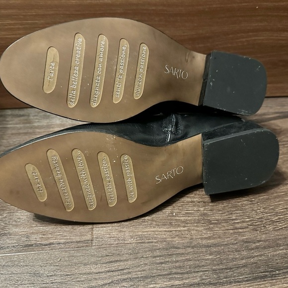 New! Franco Sarto Black Leather A-Nemi zip Booties Ankle Boot. Size 9 - Picture 5 of 5